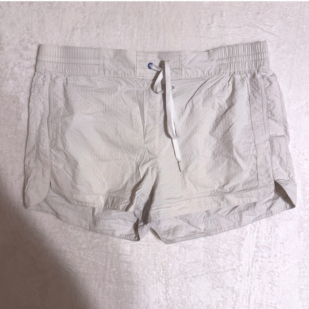 Vineyard Vines Womens XL Performance Shorts White Textured Drawstring Activewear